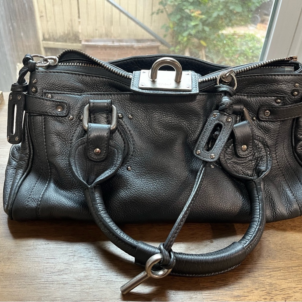Chloé Paddington gray metallic handbag- missing lock